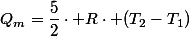 Q_m=\dfrac{5}{2}\cdot R\cdot (T_2-T_1)