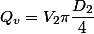 Q_v=V_2\pi\dfrac{D_2}{4}