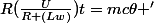 R(\frac{U}{R+(Lw)})t=mc\theta '
