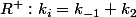 R^{+}:k_{i}=k_{-1}+k_{2}
