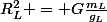 R^2_L = G\frac{m_L}{g_L}