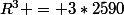 \large 3* \dfrac{4}{3} \;\pi\;R^3 = 3*2590