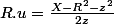 R.u=\frac{X-R^{2}-z^{2}}{2z}