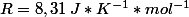 R=8,31\,J*K^{-1}*mol^{-1}