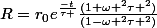 R=r_0e^{\frac{-t}{\tau }}\frac{(1+\omega ^2\tau ^2)}{(1-\omega ^2\tau ^2)}