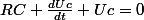 RC \frac{dUc}{dt}+Uc=0