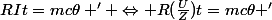 RIt=mc\theta ' \Leftrightarrow R(\frac{U}{Z})t=mc\theta '