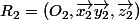 R_{2}=(O_{2},\vec{x_{2}}\vec{y_{2}},\vec{z_{2}})