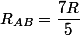 R_{AB}=\dfrac{7R}{5}