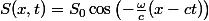 S(x,t)=S_0\cos\left(-\frac{\omega}{c}(x-ct)\right)