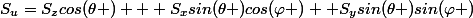 S_{u}=S_{z}cos(\theta ) + S_{x}sin(\theta )cos(\varphi ) +S_{y}sin(\theta )sin(\varphi )