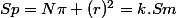 Sp=N\pi (r)^{2}=k.Sm