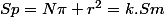 Sp=N\pi r^{2}=k.Sm