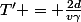 T' = \frac{2d}{v\gamma}