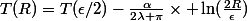 T(R)=T(\epsilon/2)-\frac{\alpha}{2\lambda \pi}\times \ln(\frac{2R}{\epsilon})
