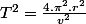 T^{2}=\frac{4.\pi^{2}.r^{2}}{v^{2}}