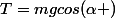 T=mgcos(\alpha )