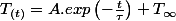 T_{(t)}=A.exp\left(-\frac{t}{\tau}\right)+T_{\infty}