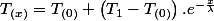 T_{(x)}=T_{(0)}+\left(T_{1}-T_{(0)}\right).e^{-\frac{x}{\lambda}}