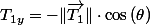T_{1y}=-\Vert\overrightarrow{T_{1}}\Vert\cdot\cos\left(\theta\right)
