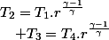 T_{2}=T_{1}.r^{\frac{\gamma-1}{\gamma}}\quad;\quad T_{3}=T_{4}.r^{\frac{\gamma-1}{\gamma}}