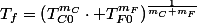 T_{f}=\left(T_{C0}^{m_{C}}\cdot T_{F0}^{m_{F}}\right)^{\frac{1}{m_{C}+m_{F}}}