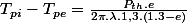 T_{pi}-T_{pe}=\frac{P_{th}.e}{2\pi.\lambda.1,3.\left(1.3-e\right)}