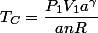 T_C=\dfrac{P_1V_1a^\gamma}{anR}