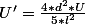 U'=\frac{4*d^2*U}{5*l^2}