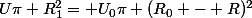 U\pi R_1^2= U_0\pi (R_0 - R)^2