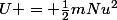 U = \frac{1}{2}mNu^2