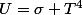 U=\sigma T^{4}