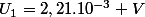 U_{1}=2,21.10^{-3} V