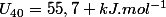 U_{40}=55,7 kJ.mol^{-1}