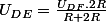 U_{DE}=\frac{U_{DF}.2R}{R+2R}