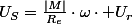 U_{S}=\frac{|M|}{R_{e}}\cdot\omega\cdot U_{r}