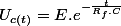 U_{c(t)}=E.e^{-\frac{t}{R_{f}.C}}