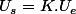 U_{s}=K.U_{e}