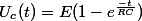 U_c(t)=E(1-e^\frac{-t}{RC})