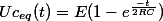 Uc_{eq}(t)=E(1-e^\frac{-t}{2RC})