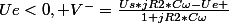 Ue<0, V^{-}=\frac{Us*jR2*C\omega-Ue }{1+jR2*C\omega}