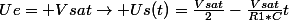 Ue=+Vsat\rightarrow Us(t)=\frac{Vsat}{2}-\frac{Vsat}{R1*C}t