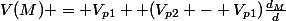 V(M) = V_{p1} +(V_{p2} - V_{p1})\frac{d_M}{d}
