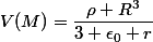 V(M)=\dfrac{\rho R^3}{3 \epsilon_0 r}