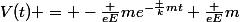 V(t) = -\frac {eE}{m}e^{-\frac {k}{m}t}+\frac {eE}{m}