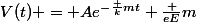 V(t) = Ae^{-\frac {k}{m}t}+\frac {eE}{m}