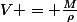 V = \frac{M}{\rho}