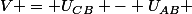 V = U_{CB} - U_{AB} 