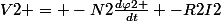 V2 = -N2\frac{d\varphi2 }{dt} -R2I2