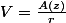 V=\frac{A(z)}{r}